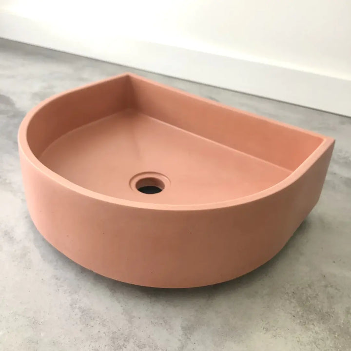 Half Moon Concrete Basin Sticks and Stone Co