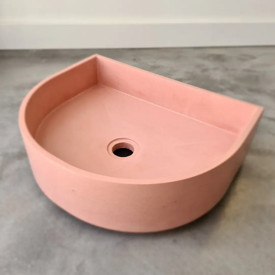 Half Moon Concrete Basin Sticks and Stone Co