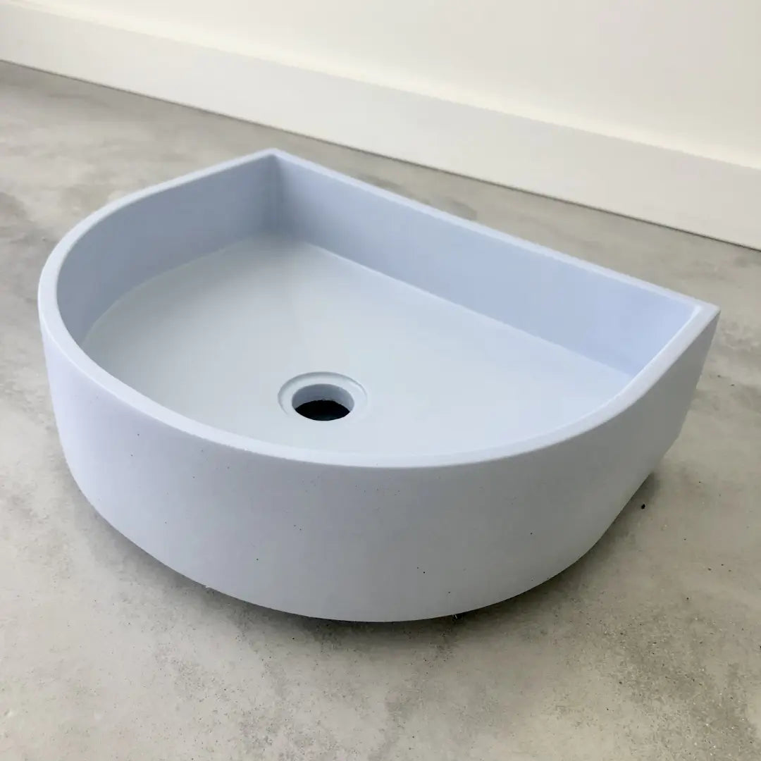 Half Moon Concrete Basin Sticks and Stone Co