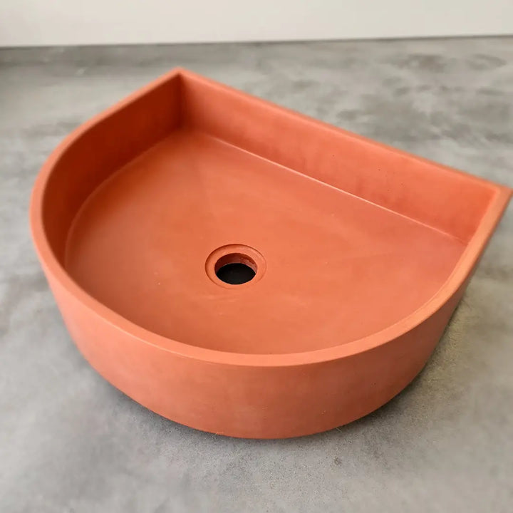 Half Moon Concrete Basin Sticks and Stone Co