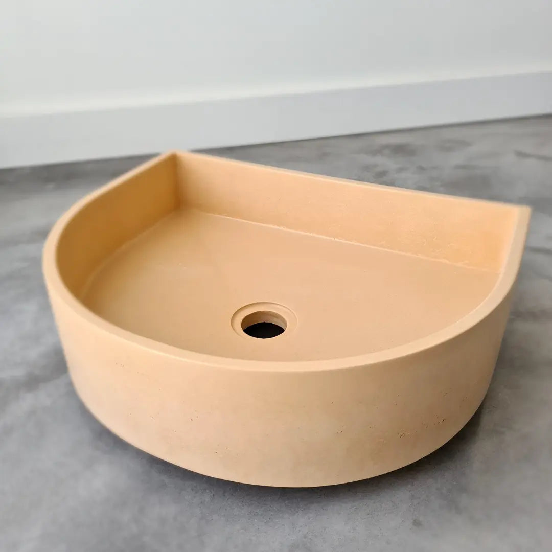 Half Moon Concrete Basin Sticks and Stone Co