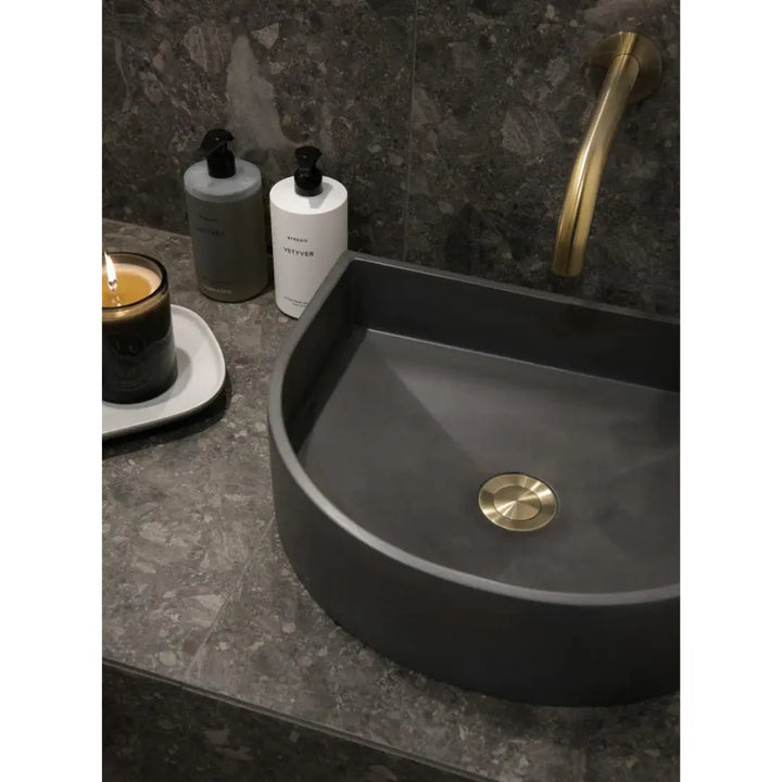 Half Moon Concrete Basin Sticks and Stone Co