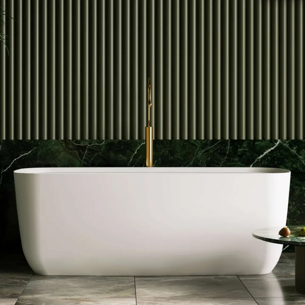 Terriccio 1500mm or 1700mm Matte White acrylic Bath Belbagno