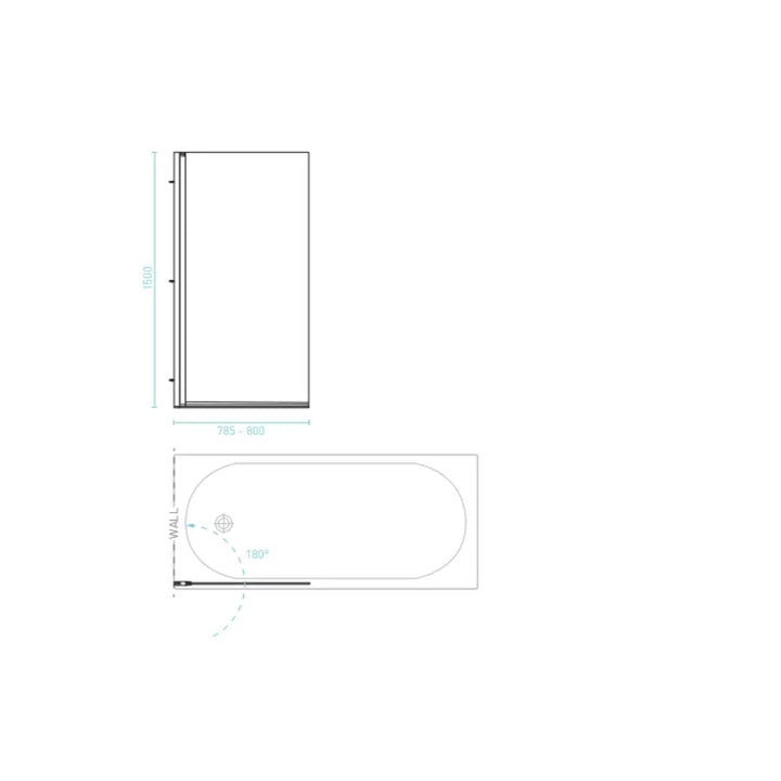 FITZROY PIVOT PANEL BATH SHOWER SCREEN Decina