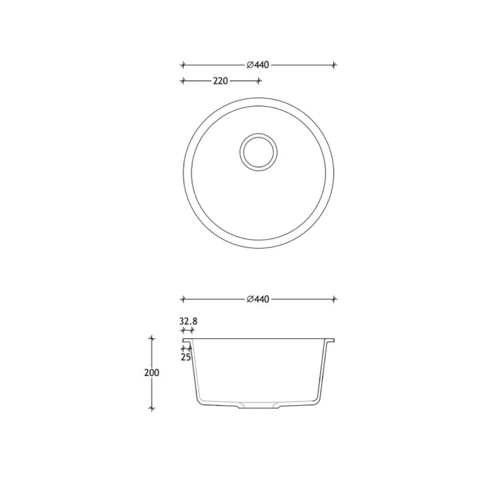 Bellevue Round Sink Matte White ADP