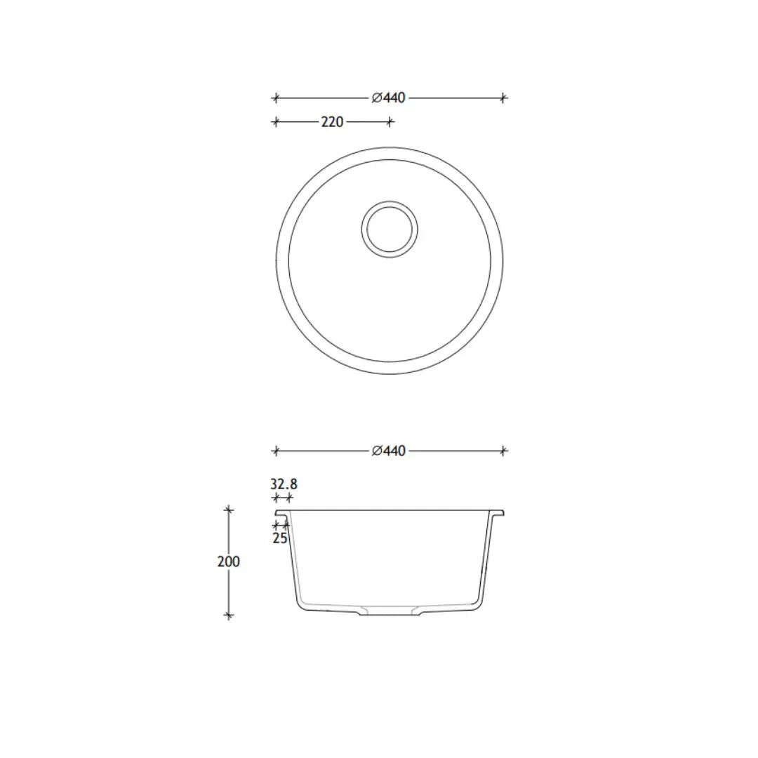 Bellevue Round Sink Matte Black ADP