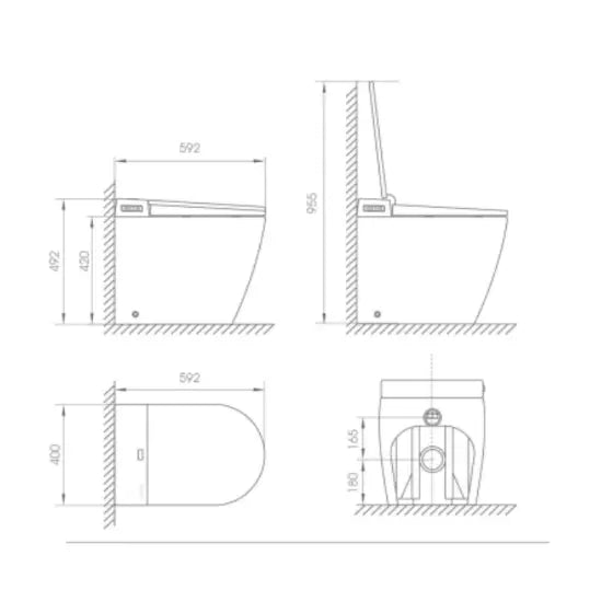 Crawford Rimless Floor Standing Smart Toilet Alex Group Aus
