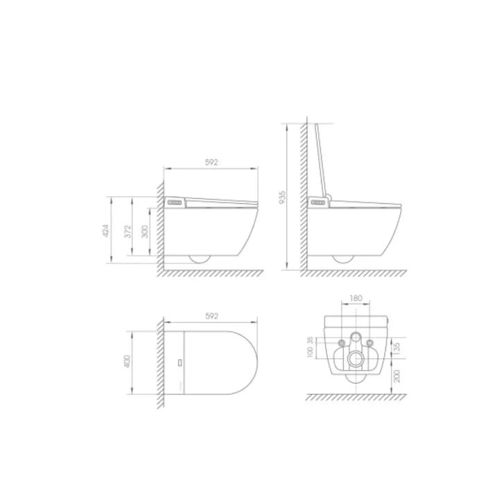 Sesto Rimless Wall Mounted Smart Toilet Alex Group Aus