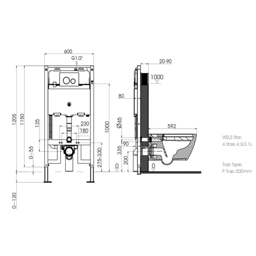 Sesto Rimless Wall Mounted Smart Toilet Alex Group Aus