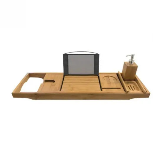 BAMBOO BATH CADDY, SOAP DISH &amp; DISPENSER Decina