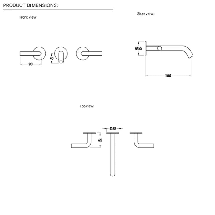 Nanobar Wall Set with 185mm spout Brodware