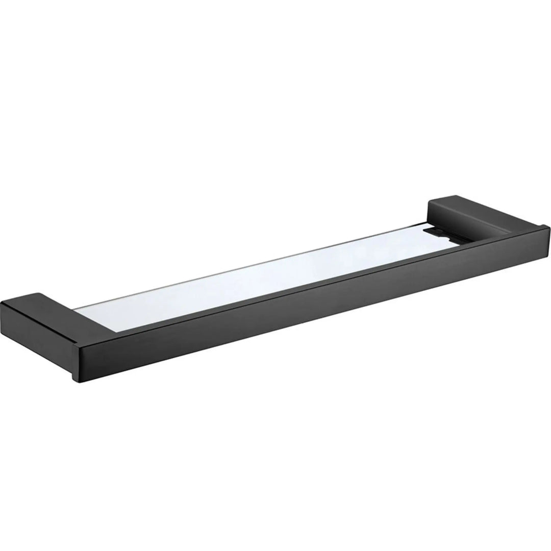 Koko Matte Black Glass Shelf Fienza