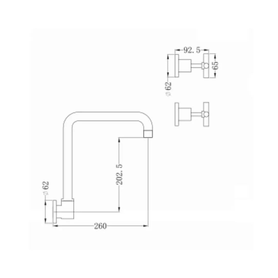 X PLUS WALL KITCHEN SET Nero tapware