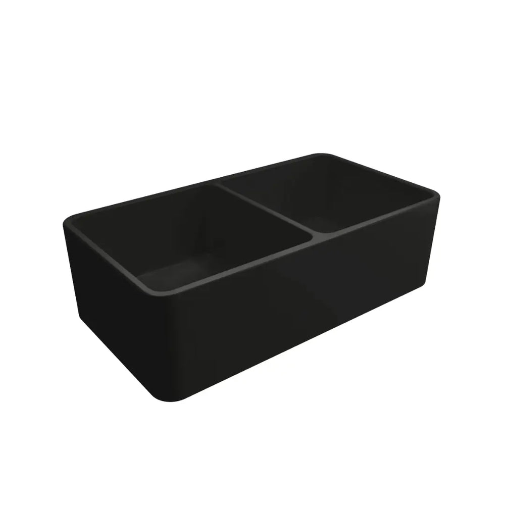 Novi 85 x 46 Fine Fireclay Matte Black Butler Sink overflow optional Turner Hastings