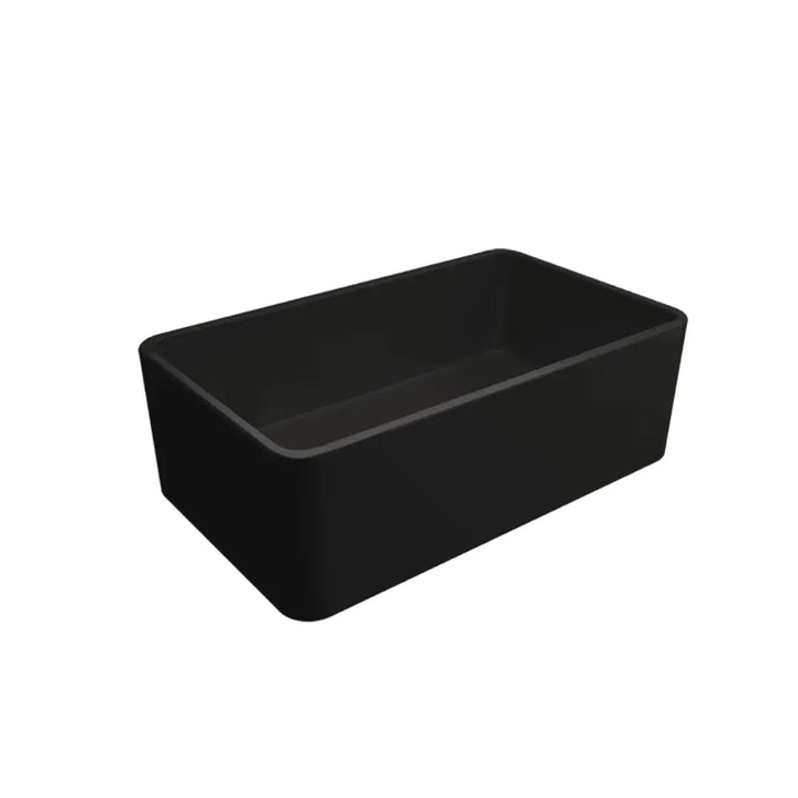 Novi 75 x 46 Fine Fireclay Matte Black Butler Sink overflow optional Turner Hastings