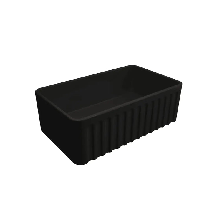 Novi 75 x 46 Fine Fireclay Matte Black Butler Sink overflow optional Turner Hastings
