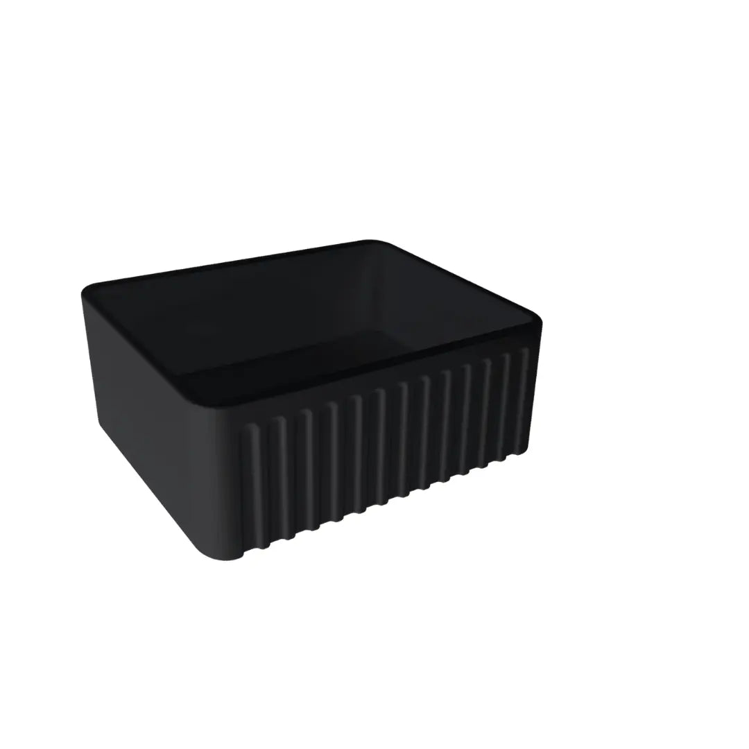 Novi 60 x 46 Fine Fireclay Matte Black Butler Sink overflow optional Turner Hastings
