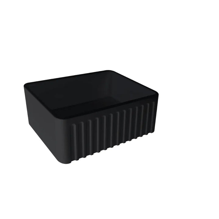 Novi 60 x 46 Fine Fireclay Matte Black Butler Sink overflow optional Turner Hastings