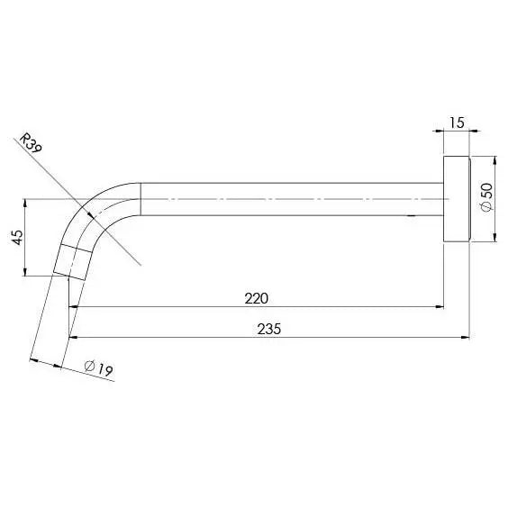 Vivid Slimline Wall Outlet 230mm Curved Phoenix