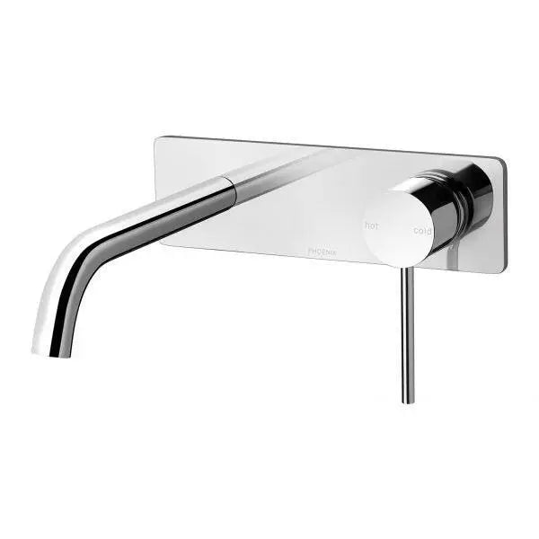 Vivid Slimline Basin/Bath Wall Mixer Set 180mm Curved Phoenix