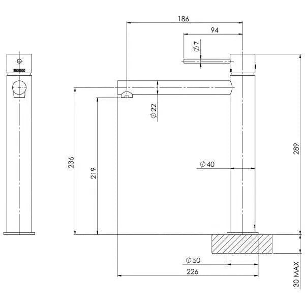 Vivid Slimline Vessel Mixer Phoenix
