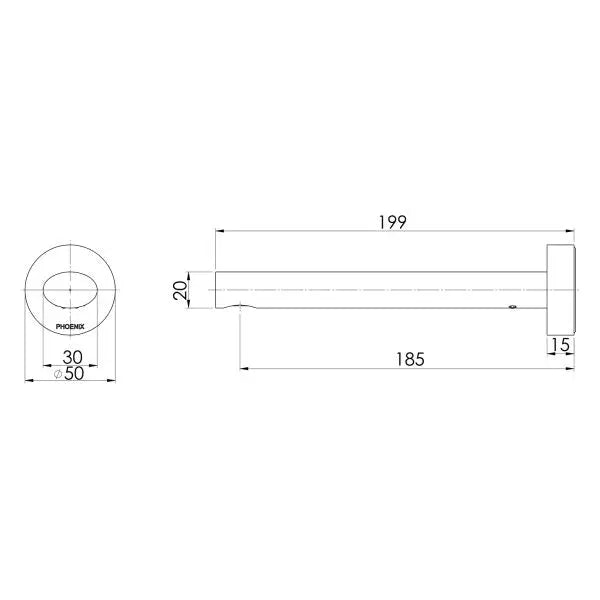 Vivid Slimline Oval Wall Basin/Bath Outlet 180mm Phoenix