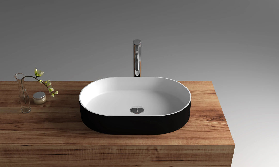 Last Two - Nero Blanco Solid Surface Acrylic Basin Marquis