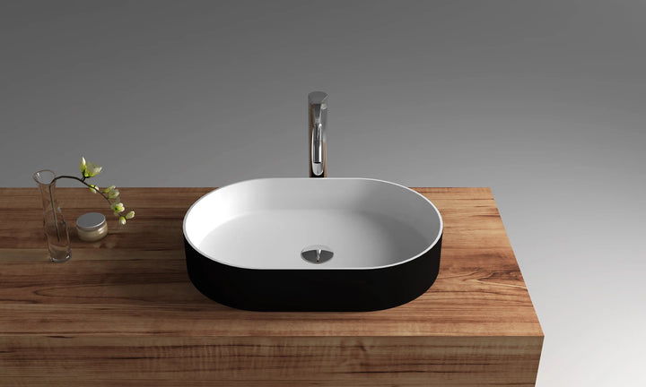 Last Two - Nero Blanco Solid Surface Acrylic Basin Marquis
