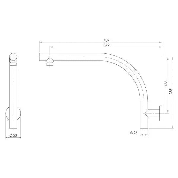 Rush High-Rise Shower Arm Phoenix