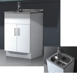 45L Tub &amp; White Gloss Cabinet ARTO