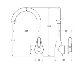 Eleanor Gooseneck Sink Mixer Fienza