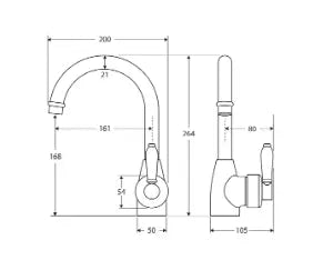 Eleanor Gooseneck Basin Mixer Fienza
