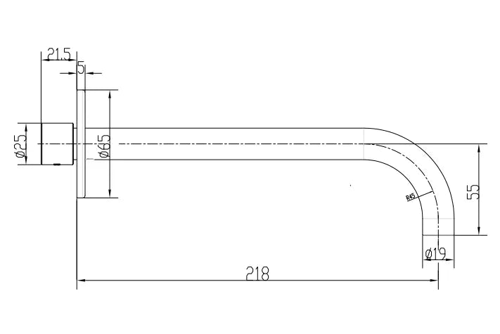 Poco Basin Spout 220mm Abey