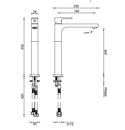 Park Avenue High Basin Mixer Abey