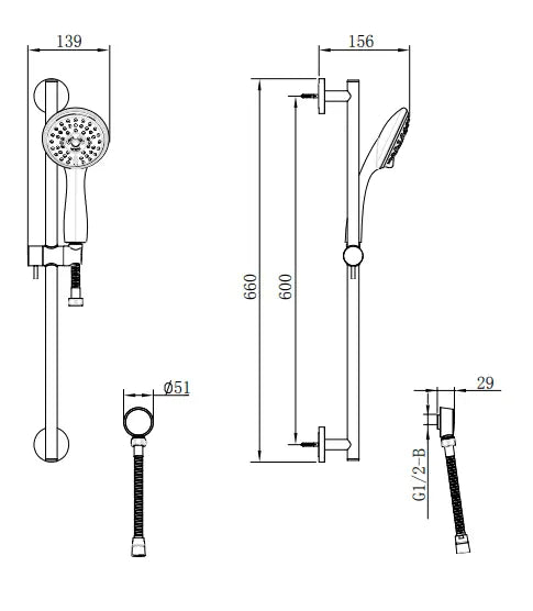 Shower on Rail 3 Function Abey