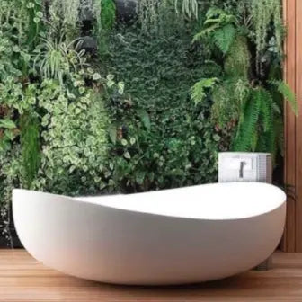 Onda Freestanding Cast Stone Bathtub 1800mm - various finishes PIETRA BIANCA
