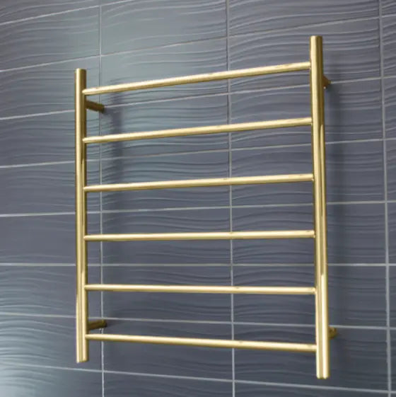Brushed Gold Non Heated Towel Rail Radiant Heating