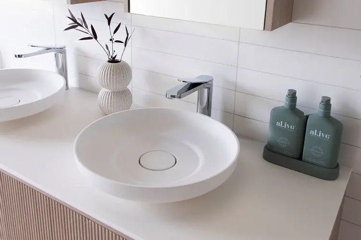 Flume Matte White Cast Marble Above Counter Basin ADP