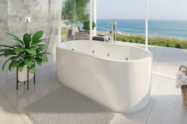 ELISI 1700 FREESTANDING acrylic SPA BATH 14-JETS with overflow Decina