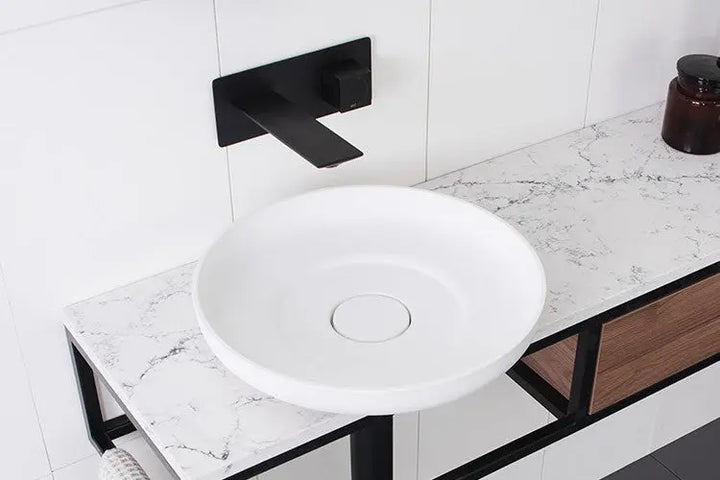 Flume Matte White Cast Marble Above Counter Basin ADP
