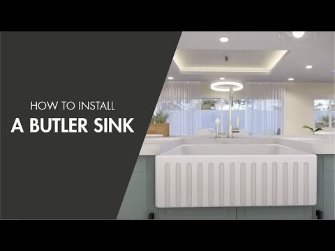 Novi 85 x 46 Fine Fireclay Matte Black Butler Sink overflow optional
