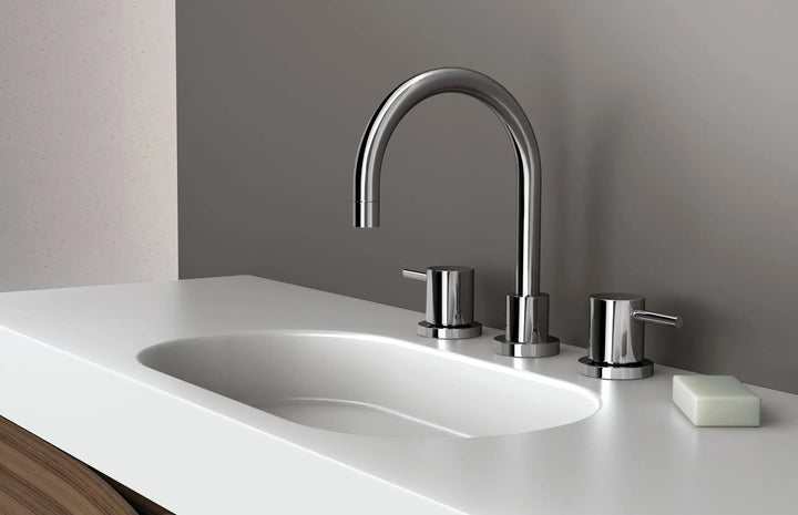 Vivid Pin Lever Basin Set Swivel Gooseneck Outlet Phoenix
