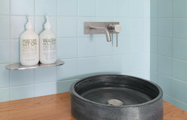 Vivid Slimline Basin/Bath Wall Mixer Set 180mm Curved Phoenix