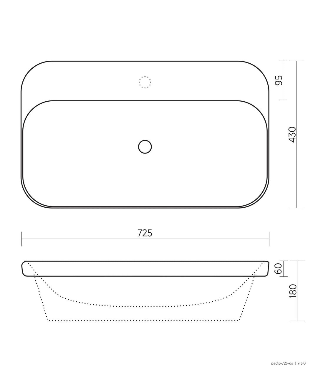 PACTO 725 Semi Inset Basin Seima