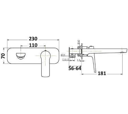 AKEMI WALL BASIN MIXER Millennium