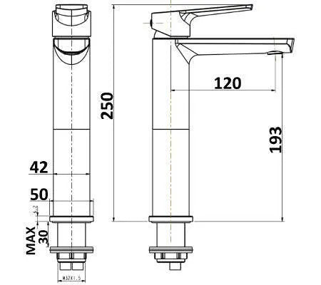 AKEMI EXTENDED BASIN MIXER Millennium
