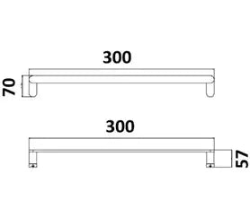 Akemi 300mm Towel Bar Millennium