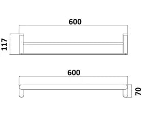 Akemi Double Towel Rail 600/800MM Millennium