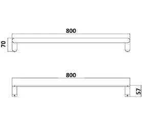 Akemi Single Towel Rail 600/800MM Millennium