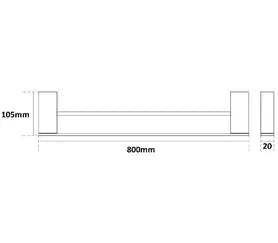 Zoya Double Towel Rail 600/800mm Millennium